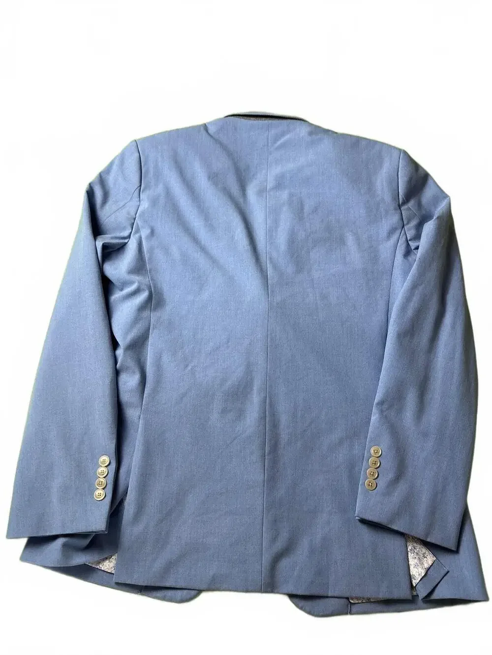Men's Blue Blazer with Patterned Lining